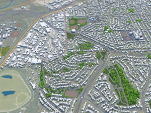 Queanbeyan city Australia 30km 3D Model