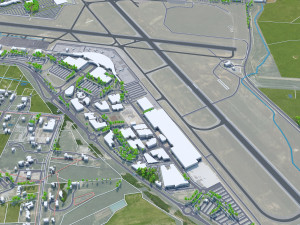 Queanbeyan city Australia 30km 3D Model