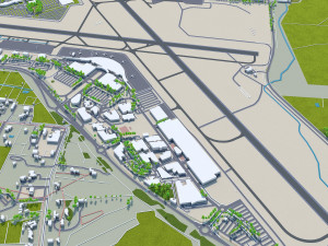 Queanbeyan city Australia 30km 3D Model