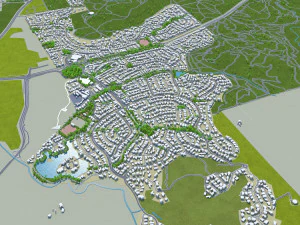 Queanbeyan city Australia 30km 3D Model
