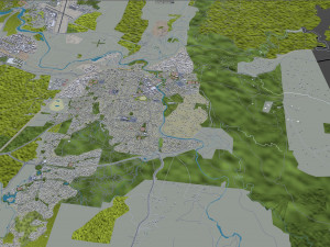 Queanbeyan city Australia 30km 3D Model