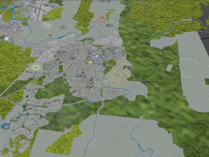 Queanbeyan city Australia 30km 3D Model