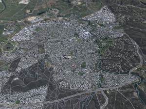 Queanbeyan city Australia 30km 3D Model