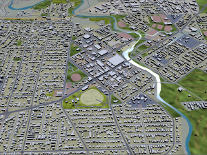 Queanbeyan city Australia 30km 3D Model