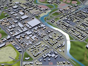 Queanbeyan city Australia 30km 3D Model
