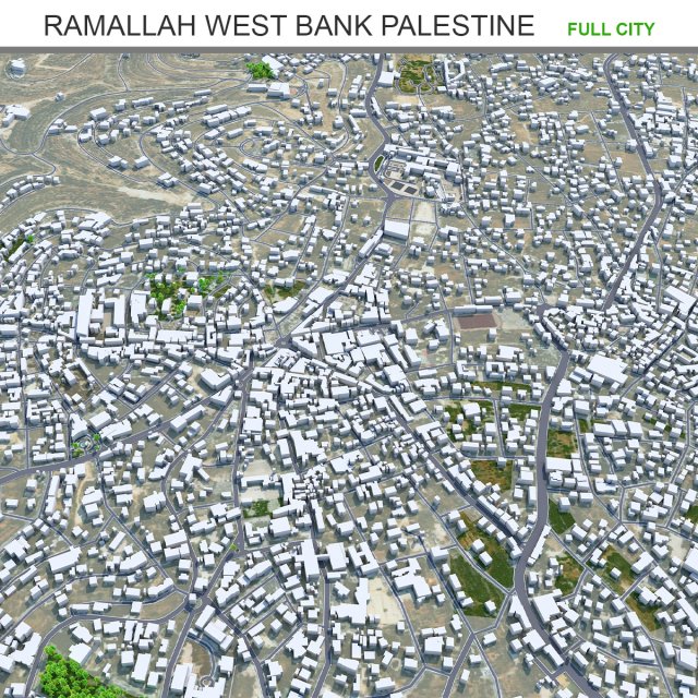 Ramallah West Bank Palestine 30km Modèle 3D .c4d .max .obj .3ds .fbx .stl .blend 
