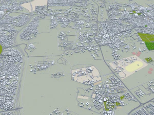 Riffa city Bahrain 15km 3D Model