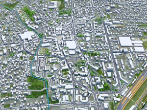 Город Рыбник Польша 30км 3D Модель