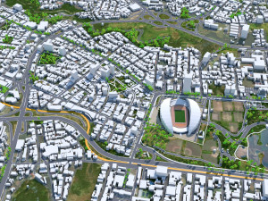 San Jose city Costa Rica 30km 3D Model
