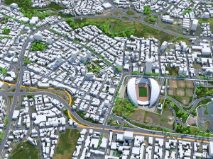 San Jose city Costa Rica 30km 3D Model