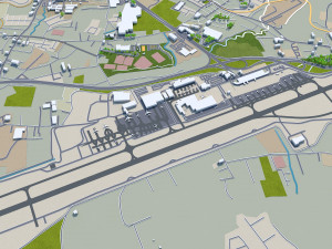 San Jose city Costa Rica 30km 3D Model
