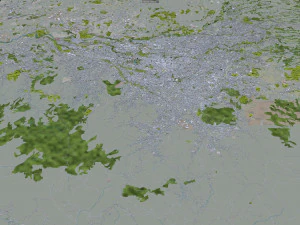 San Jose city Costa Rica 30km 3D Model