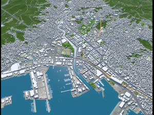 Sasebo city Nagasaki Japan 30km 3D मॉडल
