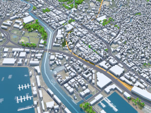 Sasebo city Nagasaki Japan 30km 3D मॉडल