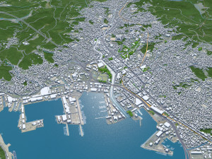 Sasebo city Nagasaki Japan 30km 3D मॉडल