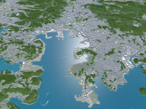 Sasebo city Nagasaki Japan 30km 3D मॉडल