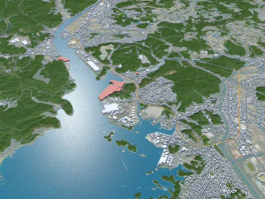 Sasebo city Nagasaki Japan 30km 3D Model