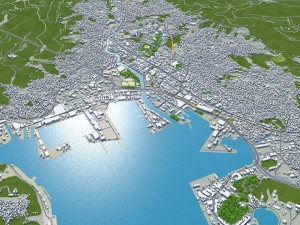 Sasebo city Nagasaki Japan 30km 3D मॉडल