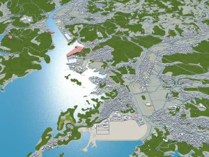Sasebo city Nagasaki Japan 30km 3D Model