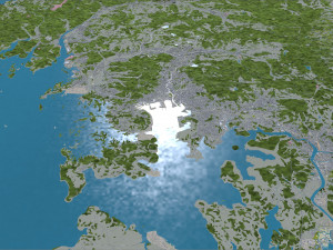Sasebo city Nagasaki Japan 30km 3D मॉडल