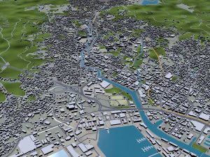 Sasebo city Nagasaki Japan 30km 3D Model