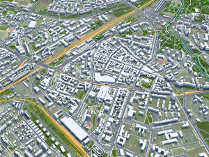 Miasto Sosnowiec Polska 30km Model 3D