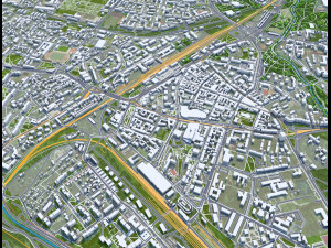 Sosnowiec city Poland 30km 3D मॉडल