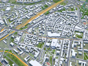Sosnowiec city Poland 30km 3D Model