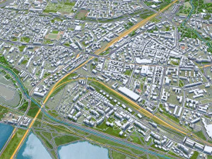 Sosnowiec city Poland 30km 3D Model