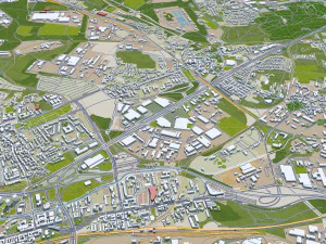 Sosnowiec city Poland 30km 3D Model