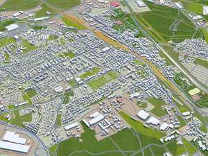 Sosnowiec city Poland 30km 3D Model