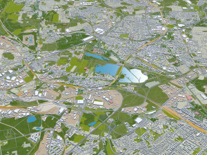 Sosnowiec city Poland 30km 3D मॉडल