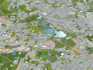 Sosnowiec city Poland 30km 3D Model