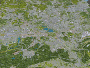 Sosnowiec city Poland 30km 3D Model