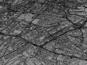 Sosnowiec city Poland 30km 3D Model