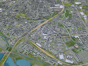 Sosnowiec city Poland 30km 3D Model