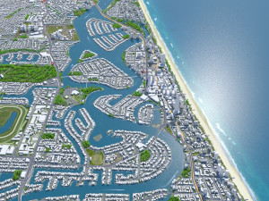 Surfers Paradise city Queensland Australia 10km Modello 3D