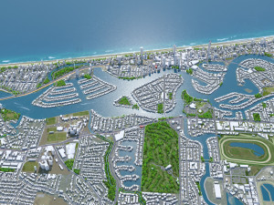 Surfers Paradise city Queensland Australia 10km Modello 3D