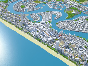 Surfers Paradise city Queensland Australia 10km Modello 3D