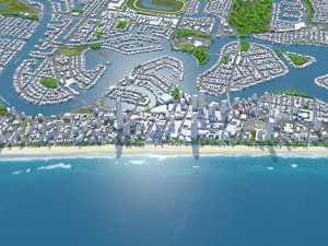 Surfers Paradise city Queensland Australia 10km Modello 3D