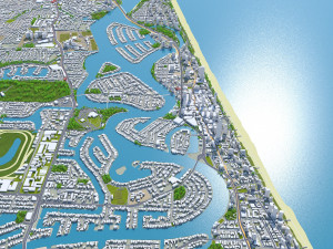Surfers Paradise city Queensland Australia 10km Modello 3D