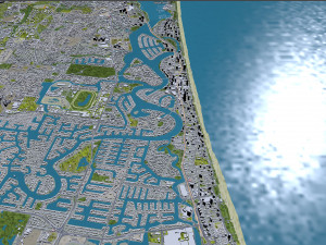Surfers Paradise city Queensland Australia 10km Modello 3D