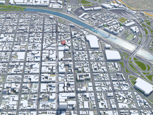Tijuana city Mexico 40km 3D Model