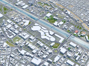 Город Тихуана Мексика 40 км 3D Модель