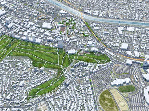Город Тихуана Мексика 40 км 3D Модель