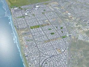 Город Тихуана Мексика 40 км 3D Модель