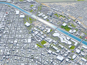 Город Тихуана Мексика 40 км 3D Модель