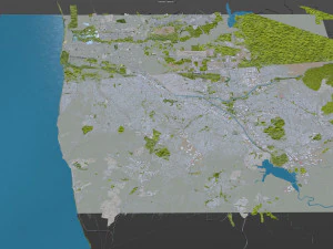 Город Тихуана Мексика 40 км 3D Модель