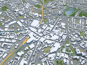 Walsall city United Kingdom 30km 3D Model
