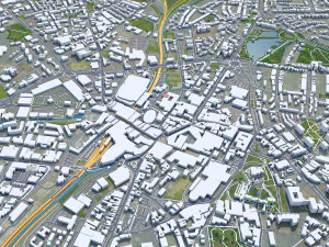Walsall ciudad Reino Unido 30 km Modelo 3D